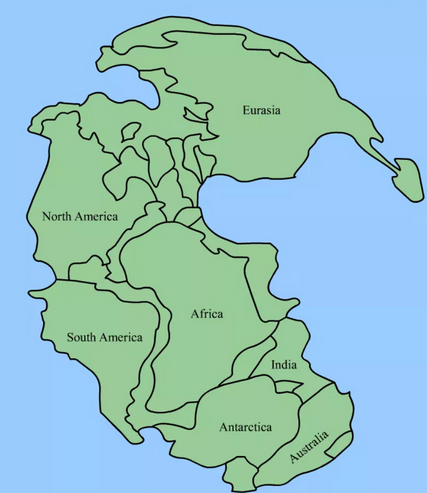 Pangaea - all continents connected as one landmass
